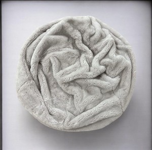 Pottery Barn Faux Fur Bean Bag Chair Cover Light Gray 31” MINT