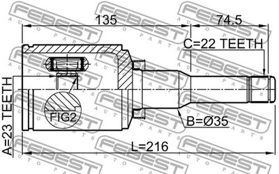 FEBEST General Motors Inner Cv Joint 1811-A16XERATLH