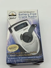 Innovage Outdoor AM/FM/ Weather Battery-Free Crank Radio with Ear Bud Headphones