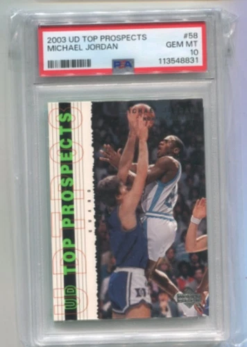 2003 UD Tops Prospects - MICHAEL JORDAN - Card #58 - NORTH CAROLINA  PSA 10