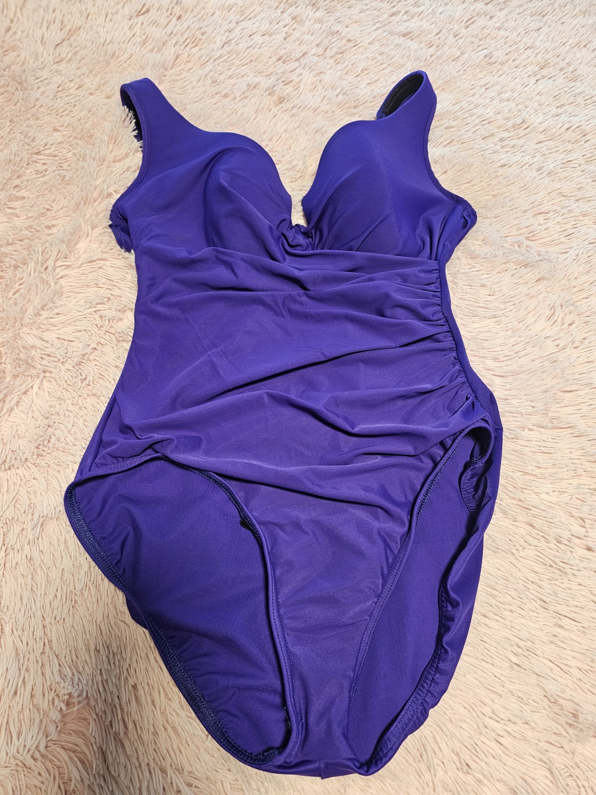 Miraclesuit Solid PURPLE Underwire One Piece Swim… - image 1