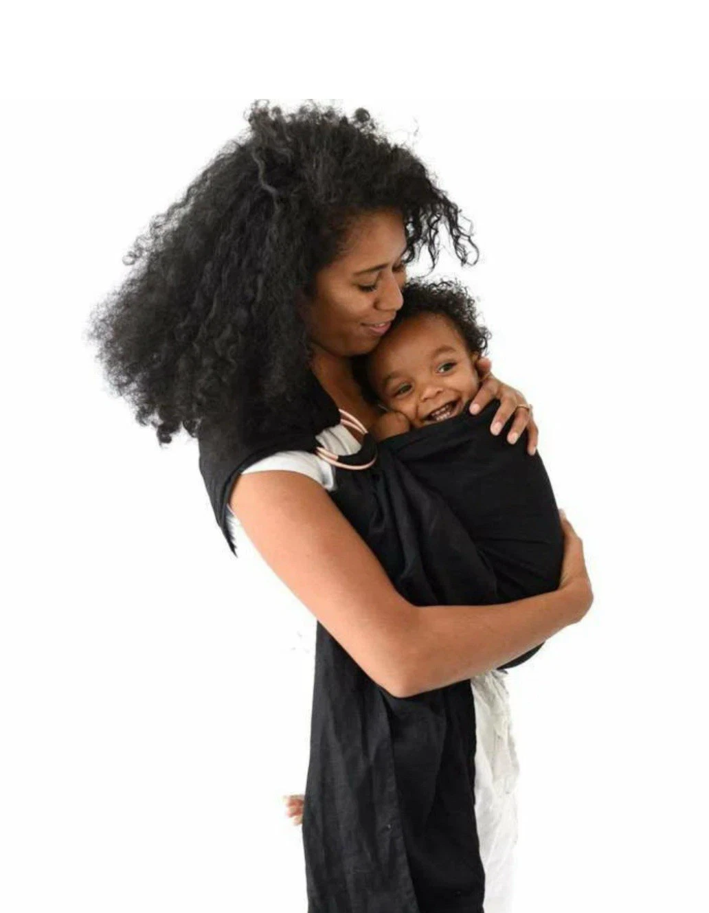 Kyte Linen Ring Sling Baby Carrier Licorice Rose Gold 100% Linen Natural Grey