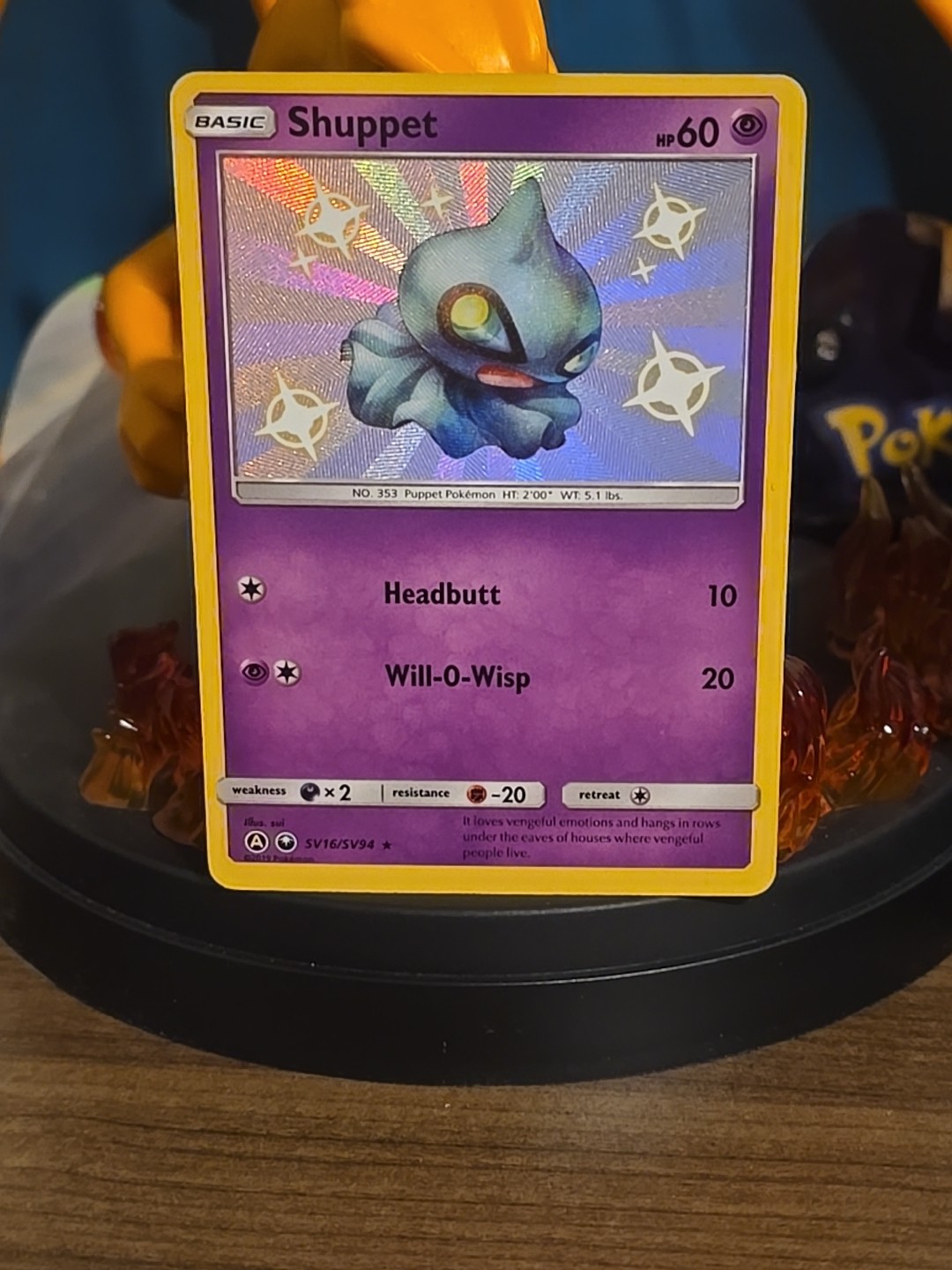 Pokémon TCG Shuppet SV16/SV94 Hidden Fates Baby Shiny Card