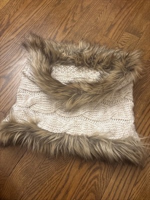 Women's Beige Sonoma Cable knit Infinity Scarf  Neck Warmer Muffler One Size