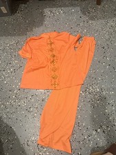 Vintage ARTEMIS Gossard Orange 2Pc Pajama Set Nylon Sz 34