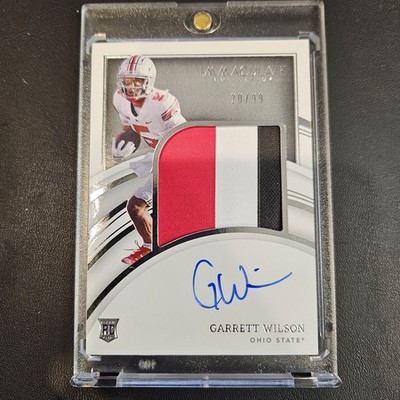 GARRETT WILSON ROOKIE PATCH AUTO /99 2022 Panini Immaculate 70 JETS OHIO STATE