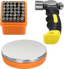 Steel Bench Block Metal Stamping Kit 37pcs Hammer