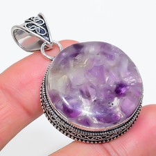 925 Silver Overlay Ametrine  Handmade  Pendant Jewelry Gift 1.95"