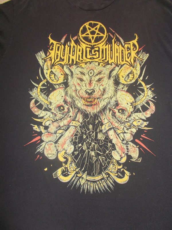 THY ART IS MURDER ORIGINAL DEATH PERCEPTION WOLF EYE BAND MEN'S USED T-SHIRT XL