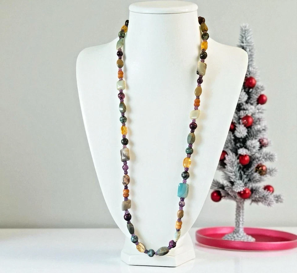 NUEVO Collar de piedras preciosas multicolores de ley 925 DTR Mine Finds Jay King, 36" Foto 2 de 4