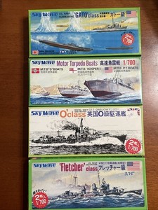 4 Sky Wave 1/700 Scale Unassembled Kits: Torpedo Boats, DD, O Class, Gato Subs
