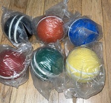 Croquet Two Stripe 3 inch New 6 Ball Set For Outdoor Games