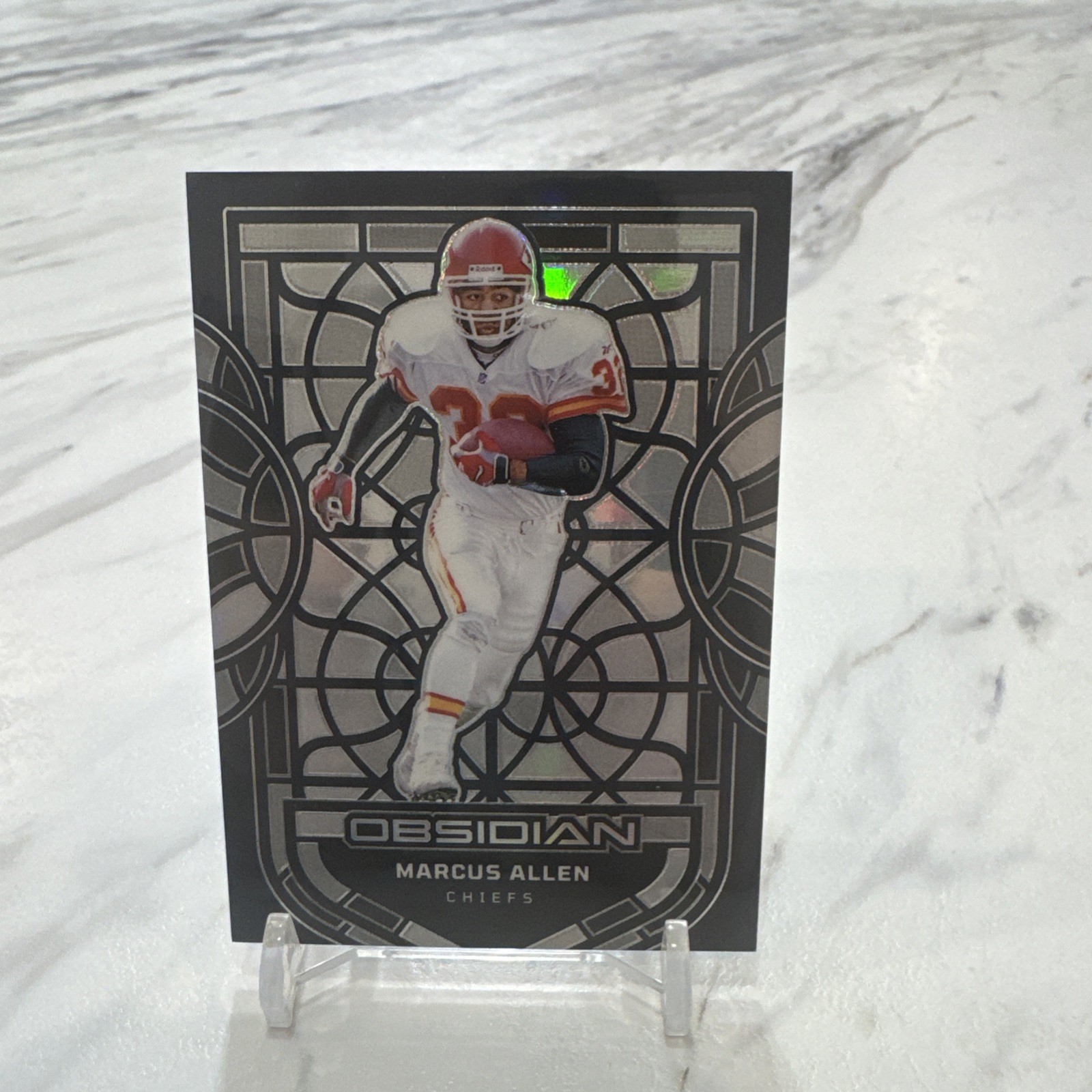 2024 Panini Obsidian Black Stained Glass #3 Marcus Allen SSP Case Hit