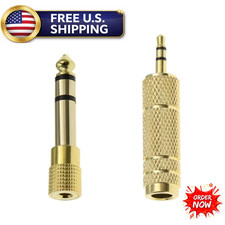 TRS Stereo Audio Headphone Adapter 6.35mm 1/4" Male to 3.5mm 1/8" Female Jack