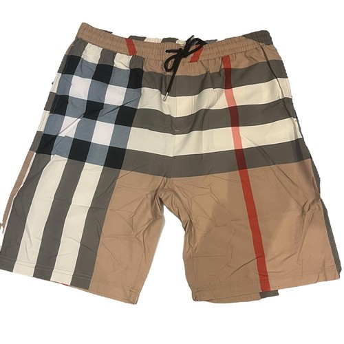 Burberry Vintage Check Swim Shorts Men’s M Beige Plaid Drawstring Trunks - Afbeelding 1 van 3