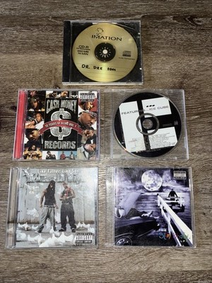 Lot Of 5 Rap Hiphop CDs Cash Money Lil Wayne Dr Dre Ice Cube Eminem