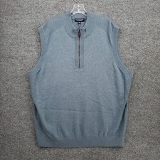 NEW Roundtree  Yorke Vest Sweater Mens 2XB Big Blue 1/4 Zip Pullover Sleeveless