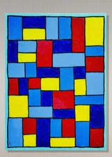 Mikol Merlin Signed Original Abstract Painting MCM Mid_Century Modern Style Art