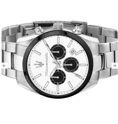Orologio Uomo Maserati Quarzo Cronografo Attrazione Bianco