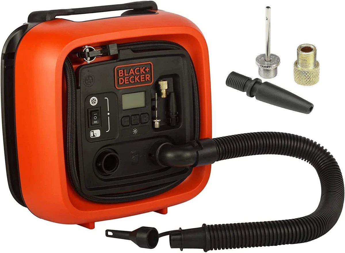 Black & Decker 12v Air Compressor Car/Van/Bike Wheel Tyre Inflator Pump,  ASI400