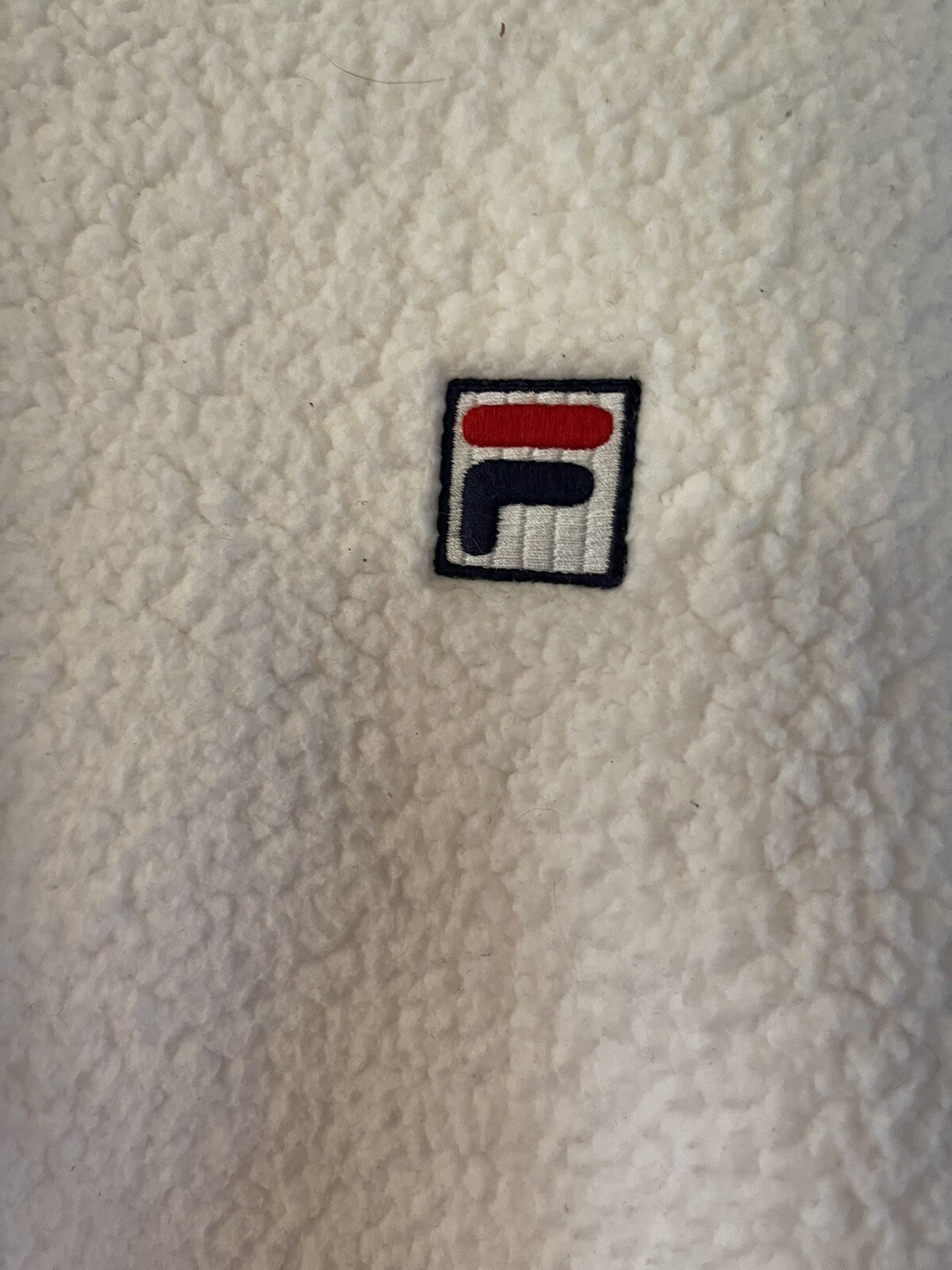 fila vintage donna pile bianco pullover felpa con cappuccio taglia large