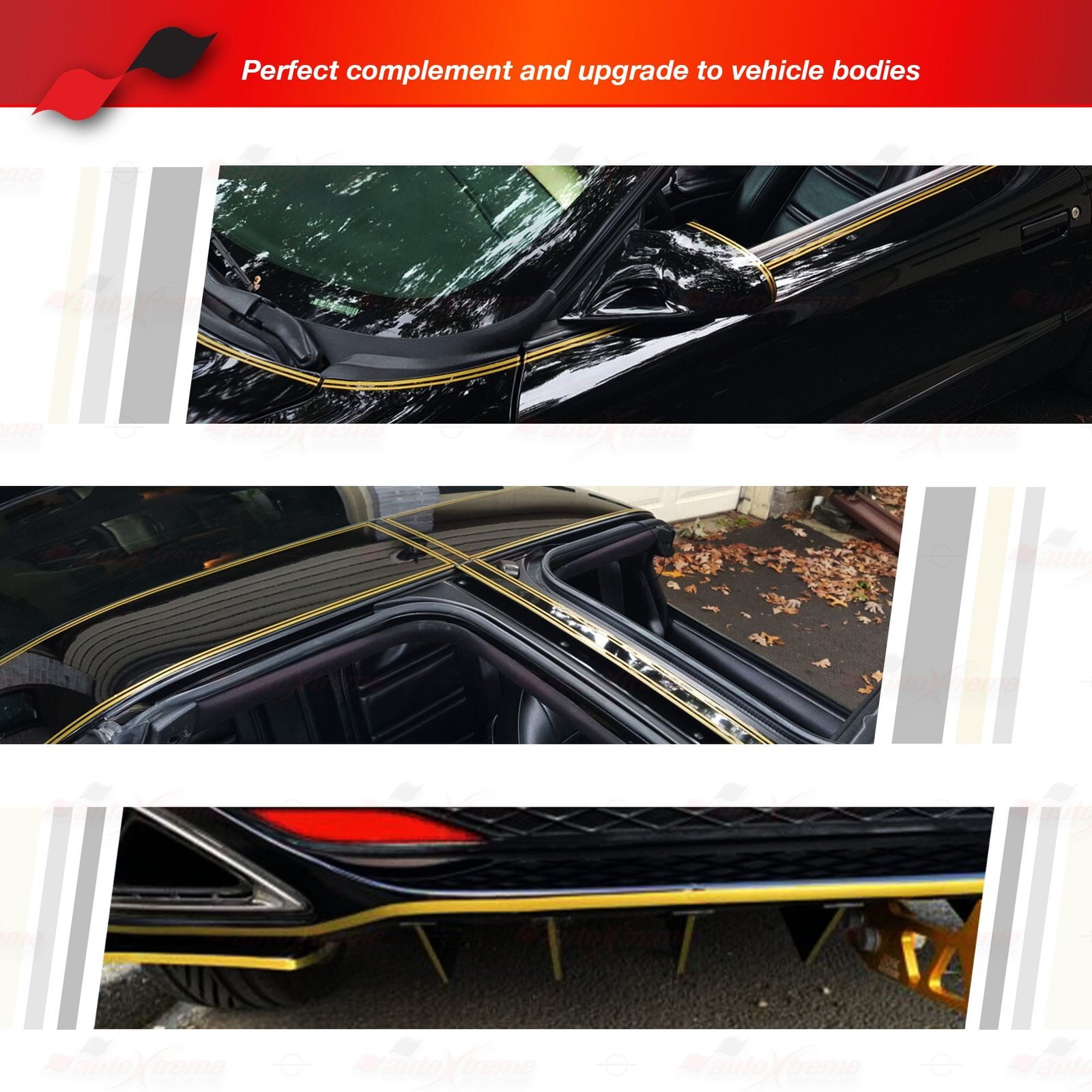 4" 102mm PinStriping Stripe Tape Styling Decal Vinyl Sticker CARBON FIBER RED