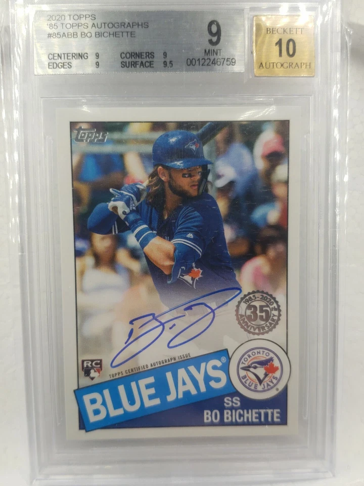 2020 Topps 85 insert Autograph rookie card of Bo Bichette Blue Jays BGS 9. 10 AU - Image 2 of 4