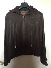 Liz Claiborne Lovely Soft Brown Leather Zip Up Jacket With Front Pockets S Vgc