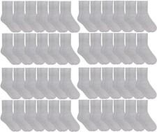 72 Units of Yacht  Smith Kids Boys Premium Cotton Crew Socks Gray Size 6-8 -