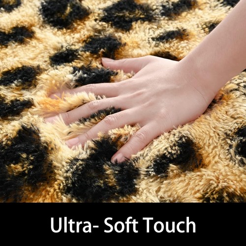 Cheetah Print Rug 4x6 Feet - Non-Slip Faux Fur for Living Room & Bedroom - Picture 7 of 9