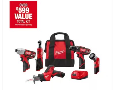 M12 12-Volt Lithium-Ion Cordless 5-Tool Combo .Kit NEW unopened