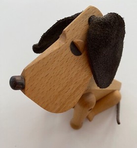 OSCAR handmade wooden dog by HANS BOLLING, DANISH ARCHITECT vintage 1953
