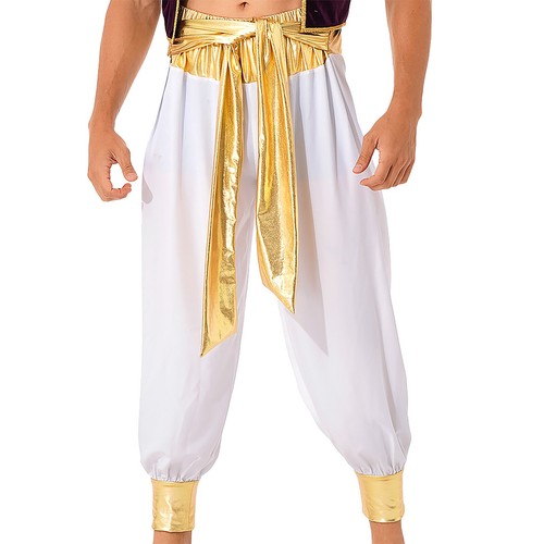 Halloween Hombres Príncipe Árabe Pantalones Indio Desierto Príncipe Gitano Hippie Harén Pantalones - Imagen 14 de 25