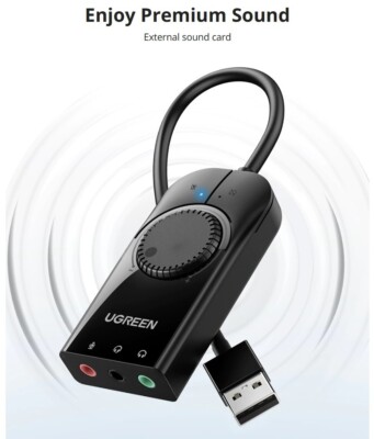 Sound Card USB Audio Interface External 3.5mm Microphone Audio Adapter Soundcard