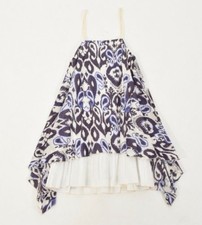 Girl A Mouse Ikat Print Cotton Voile Sequin Trim Trapeze Dress GIRLS 9-10Y