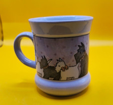 Scottish Terrier Scottie Dogs Coffee Cup Black And White Puppies With Bows Mug