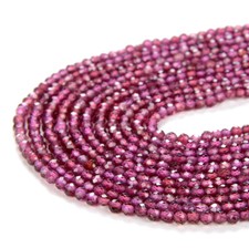 2MM Purple Red Garnet Gemstone AAA Micro Faceted Round 15.5 inch 80008846-P11 