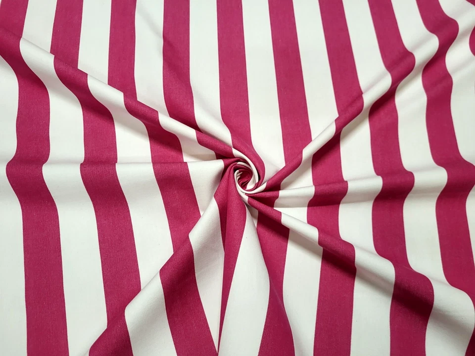 Tela Covington WAVE RUNNER FUCSIA Rosa Blanco Rayas Diseñador Cortinas Uph Foto 4 de 4