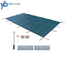 14×26 FT Rectangle Mesh Pool Safety Cover Suit For 12×24 FT Swimming Pool