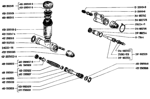 GAZ 24 Volga Clutch master cylinder repair kit 403-35050RK Soviet classic car - Bild 2 von 2