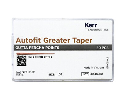 *50-Pieces* Kerr Autofit Greater Taper Size-.06 Gutta Percha Points 972-0102