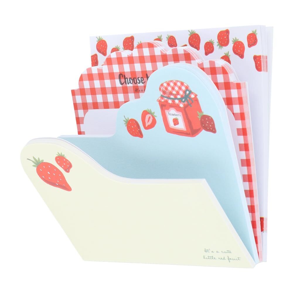 Sunstar Stationery Sticky Notes Die Cut Block ICHIGO Strawberry A from JP