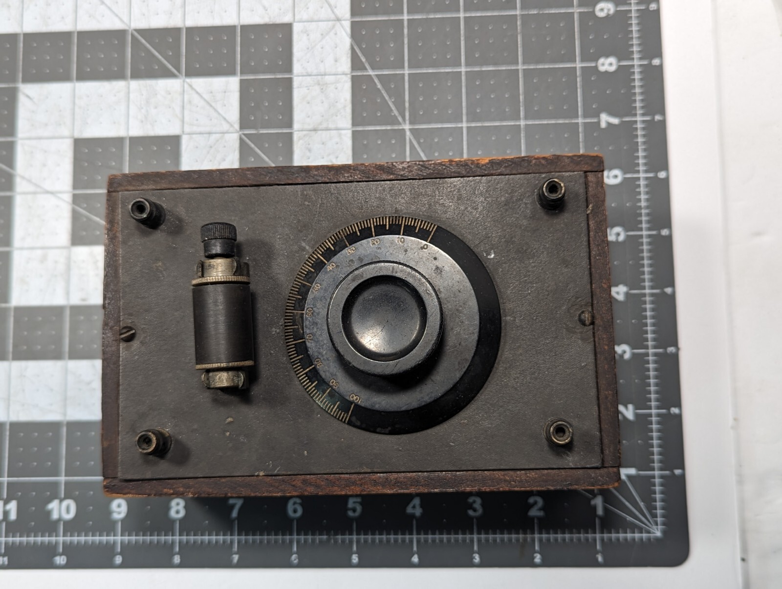 Vintage Crystal Radio Manufacturer Homebrew Wooden Box Handmade Folk