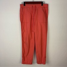 Talbots Red Drawstring Pull On Pants Elastic Waist Women Size 6 Coastal Preppy