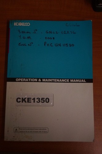 Kobelco CKE1350 Operation & Maintenance Manual - Picture 1 of 5