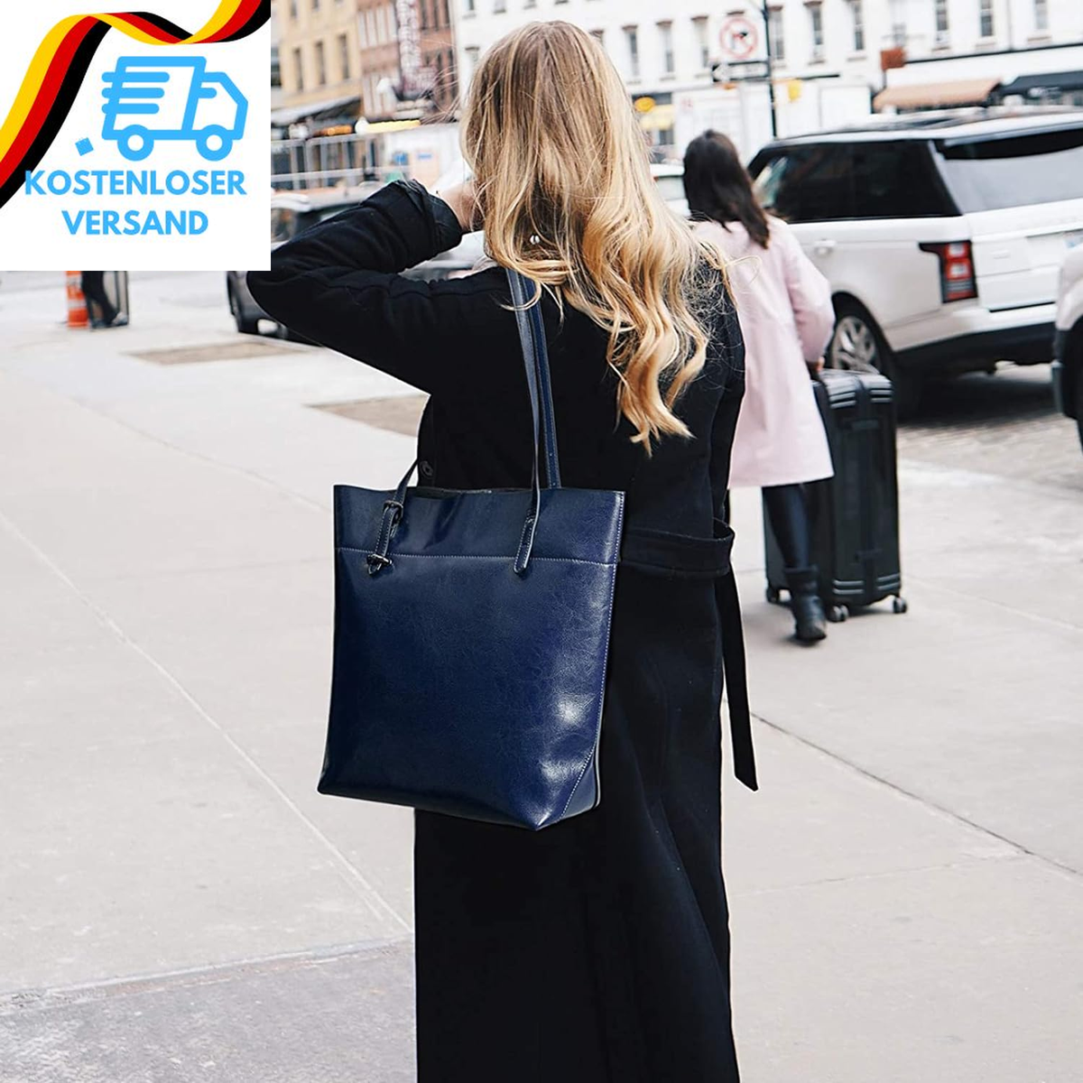 S-ZONE Damen Echtleder Tasche Shopper Groß Tote Handtasche