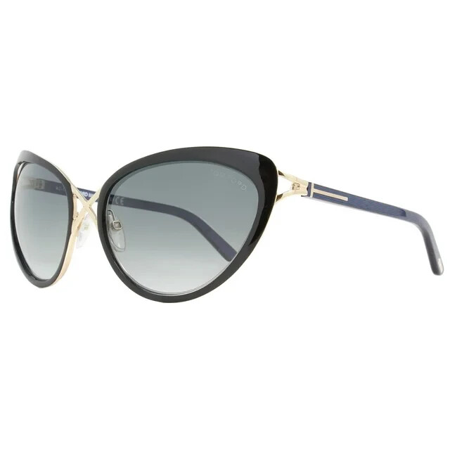 Tom Ford DARIA Sunglasses Black&Blue Violet Frame Smoke FT321 32B