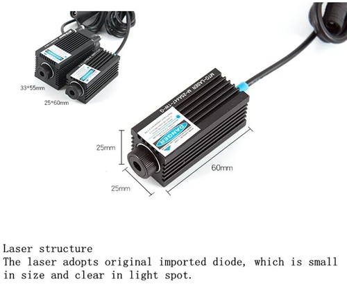 Focusable 450nm 1000mW 1W Pure Blue Laser Dot Module Micro-Engraving DC 12V - Picture 6 of 13