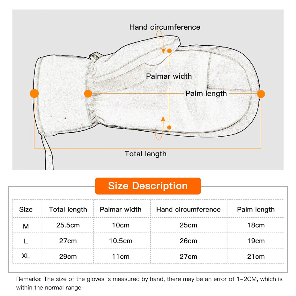 (GREY L)Snowboard Mittens For Women Men Waterproof Ski Touchscreen S DY9 - Image 2 of 4