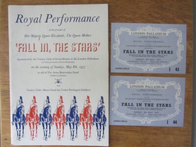 ROYAL VARIANT PERFORMANCE 1977 + TKTS John Mills Beryl Reid June Whitfield Gielgud